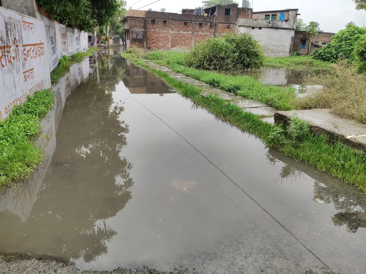 वार्ड संख्या 31 में सड़क पड़ी जल जमाव