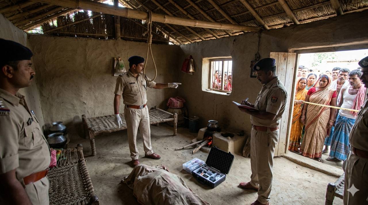 संदिग्ध हालत में महिला की मौत, फंदे से लटका मिला शव