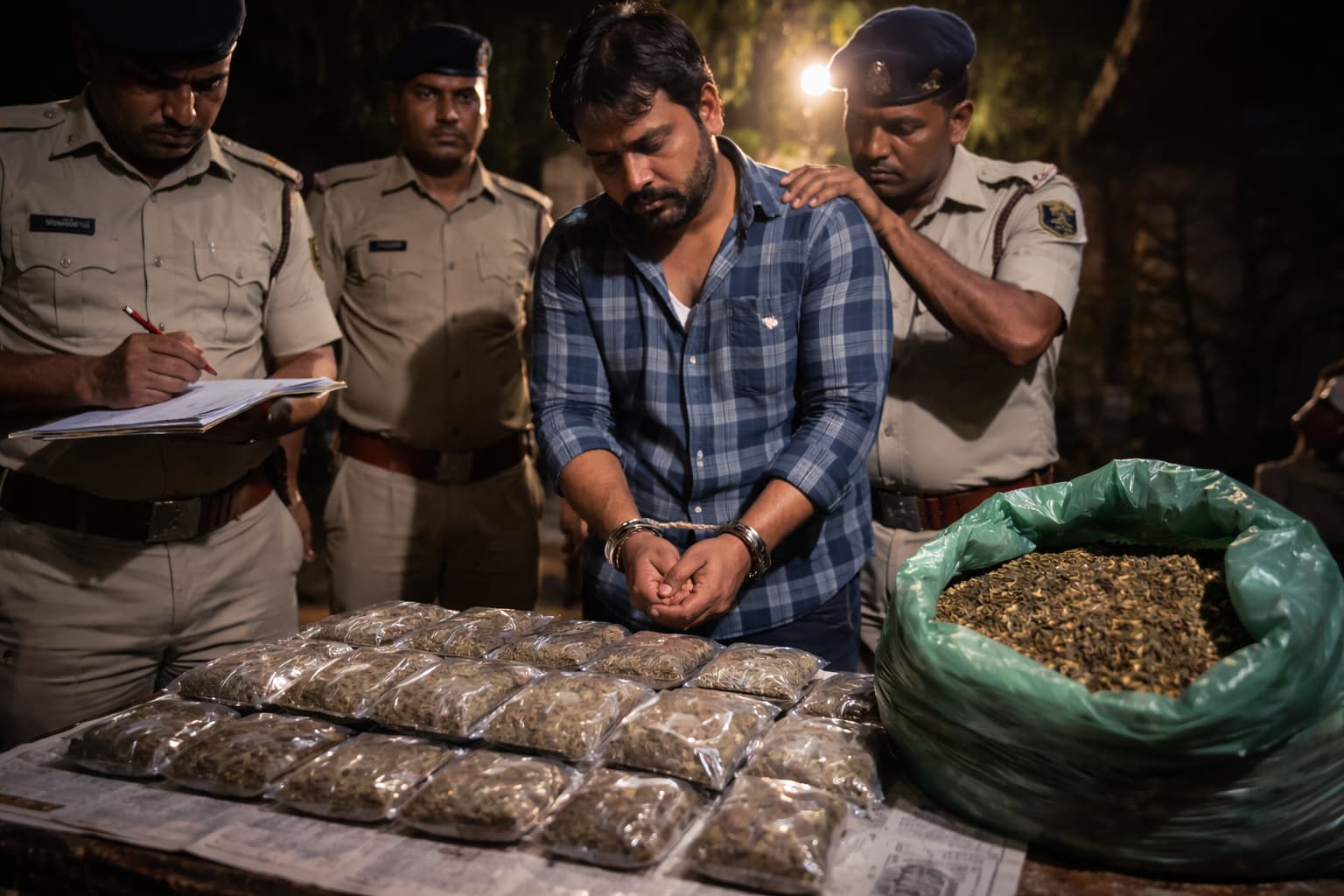 बेतिया में गांजा तस्कर गिरफ्तार, 62 पुड़िया गांजा बरामद