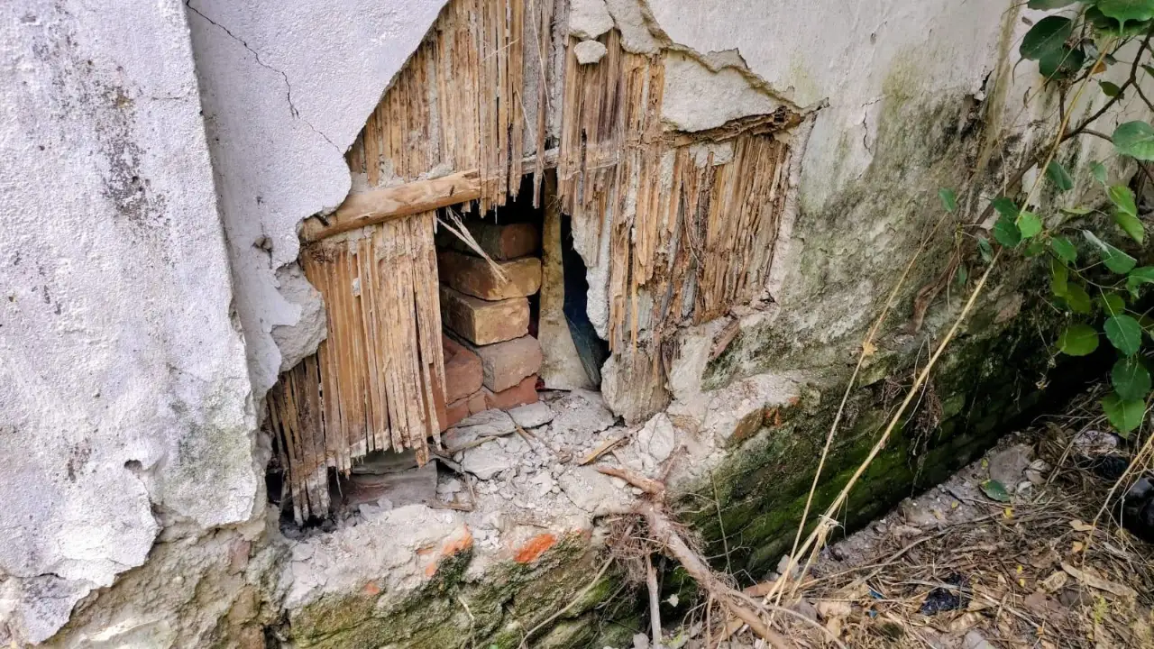 अज्ञात चोर इसी मार्ग से गए दुकान के अंदर